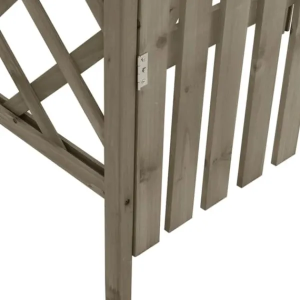 Hot pergola med låge 116x40x204 cm massivt grantræ grå - Havebuer, espalierer & pergolaer Buer, Spalier, Lysthuse Uden Tag