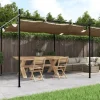 pergola med sammenrulleligt tag 589x292x230 cm gråbrun - Festtelte & havepavilloner Buer, Spalier, Lysthuse Uden Tag