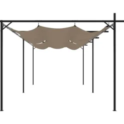 pergola med sammenrulleligt tag 589x292x230 cm gråbrun - Festtelte & havepavilloner Buer, Spalier, Lysthuse Uden Tag