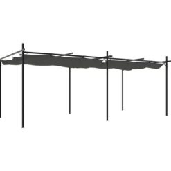 Clearance pergola med sammenrulleligt tag 589x292x230 cm antracitgrå - Festtelte & havepavilloner Buer, Spalier, Lysthuse Uden Tag