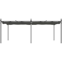 Clearance pergola med sammenrulleligt tag 589x292x230 cm antracitgrå - Festtelte & havepavilloner Buer, Spalier, Lysthuse Uden Tag