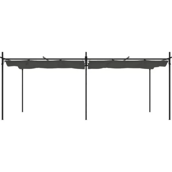Clearance pergola med sammenrulleligt tag 589x292x230 cm antracitgrå - Festtelte & havepavilloner Buer, Spalier, Lysthuse Uden Tag
