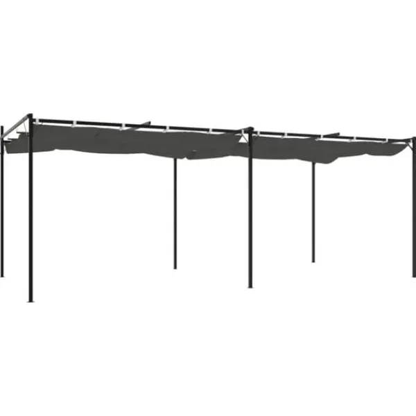 Clearance pergola med sammenrulleligt tag 589x292x230 cm antracitgrå - Festtelte & havepavilloner Buer, Spalier, Lysthuse Uden Tag
