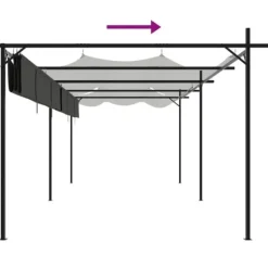 Clearance pergola med sammenrulleligt tag 589x292x230 cm antracitgrå - Festtelte & havepavilloner Buer, Spalier, Lysthuse Uden Tag