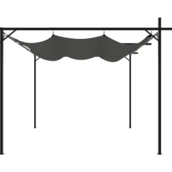 Online pergola med sammenrulleligt tag 295x292x230 cm antracitgrå - Festtelte & havepavilloner Buer, Spalier, Lysthuse Uden Tag