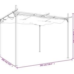 Online pergola med sammenrulleligt tag 295x292x230 cm antracitgrå - Festtelte & havepavilloner Buer, Spalier, Lysthuse Uden Tag
