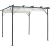 Hot pergola med tilbagetrækkeligt tag 3x3 m stål cremefarvet - Havebuer, espalierer & pergolaer Buer, Spalier, Lysthuse Uden Tag