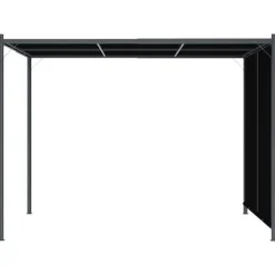 vidaXL Buer, Spalier, Lysthuse Uden Tag^pergola tilbagetrækkeligt tag 3x3 m antracitgrå - Havebuer, espalierer & pergolaer