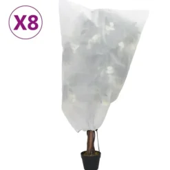 vidaXL Kit Til Plante- & Urtedyrkning^plantebeskyttelse med snore 8 stk. 70 g/m² 0,8x1 m