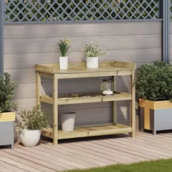 Clearance plantebord med hylder 108x45x86,5 cm imprægneret fyrretræ - Planteborde Plantningsbænke