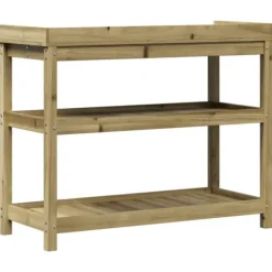 Clearance plantebord med hylder 108x45x86,5 cm imprægneret fyrretræ - Planteborde Plantningsbænke