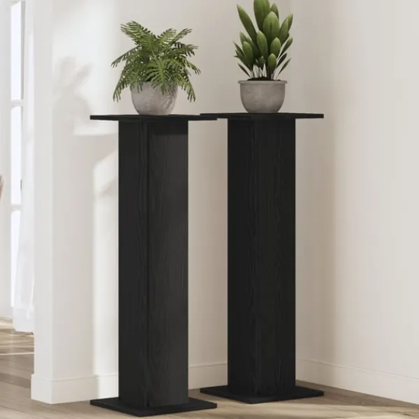 vidaXL Plantestativer^Planteholder 2 pcs Sort eg 30 x 30 x 95 cm Konstrueret træ