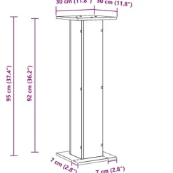 vidaXL Plantestativer^Planteholder 2 pcs Sort eg 30 x 30 x 95 cm Konstrueret træ