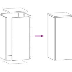 Planteholdere 2 pcs Rusten 24 x 24 x 55 cm Forvitret stål Plantestativer