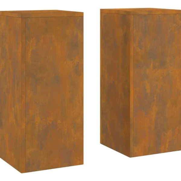 Planteholdere 2 pcs Rusten 24 x 24 x 55 cm Forvitret stål Plantestativer