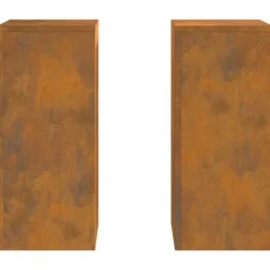 Planteholdere 2 pcs Rusten 24 x 24 x 55 cm Forvitret stål Plantestativer