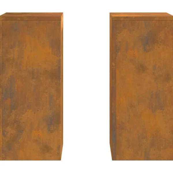 Planteholdere 2 pcs Rusten 24 x 24 x 55 cm Forvitret stål Plantestativer