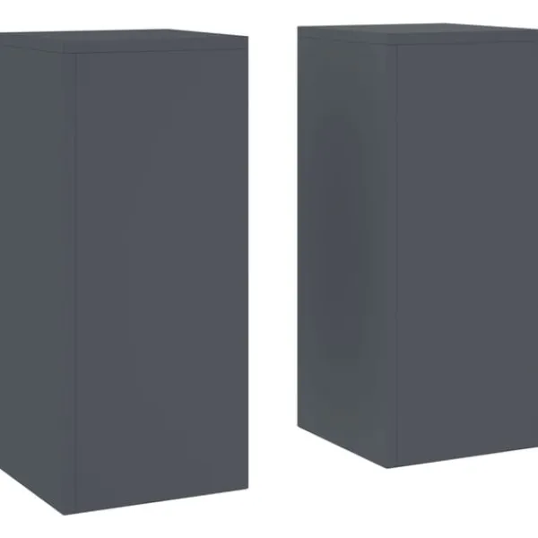 vidaXL Plantestativer^Planteholdere 2 pcs Antracit 24 x 24 x 55 cm Stål
