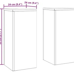 vidaXL Plantestativer^Planteholdere 2 pcs Antracit 24 x 24 x 55 cm Stål