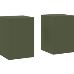 vidaXL Plantestativer^Planteholdere 2 pcs Olivengrøn 24 x 24 x 35 cm Stål