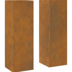 Online Planteholdere 2 pcs Rusten 24 x 24 x 75 cm Forvitret stål Krukker & Plantebeholdere