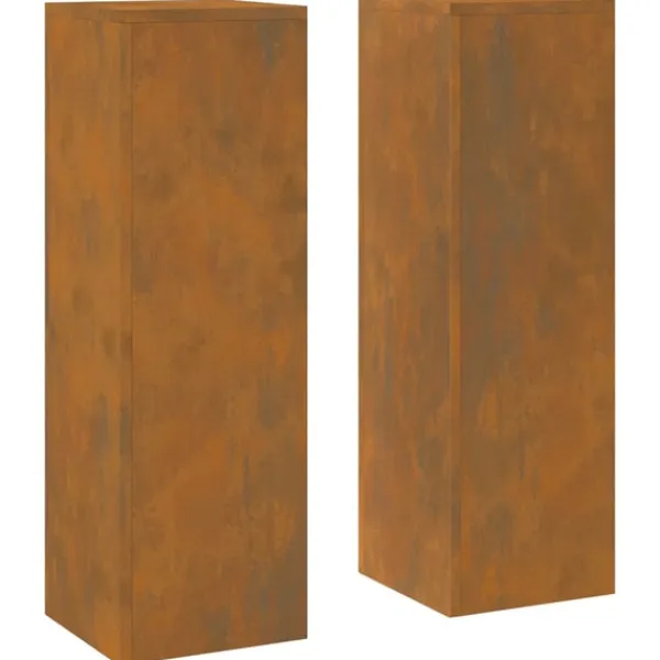 Online Planteholdere 2 pcs Rusten 24 x 24 x 75 cm Forvitret stål Krukker & Plantebeholdere