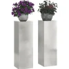 vidaXL Plantestativer^Planteholdere 2 pcs Sølv 24 x 24 x 75 cm Rustfrit stål