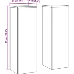 vidaXL Plantestativer^Planteholdere 2 pcs Sølv 24 x 24 x 75 cm Rustfrit stål