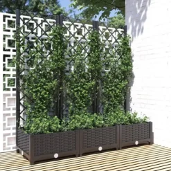 Sale plantekasse med espalier 120x40x121,5 cm PP sort - Plantekrukker Krukker & Plantebeholdere