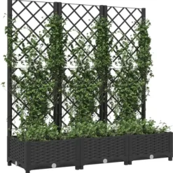 Sale plantekasse med espalier 120x40x121,5 cm PP sort - Plantekrukker Krukker & Plantebeholdere
