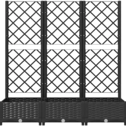 Sale plantekasse med espalier 120x40x121,5 cm PP sort - Plantekrukker Krukker & Plantebeholdere