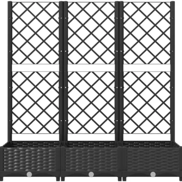 Sale plantekasse med espalier 120x40x121,5 cm PP sort - Plantekrukker Krukker & Plantebeholdere