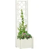 Discount plantekasse med espalier 43x43x142 cm PP hvid - Plantekrukker Krukker & Plantebeholdere