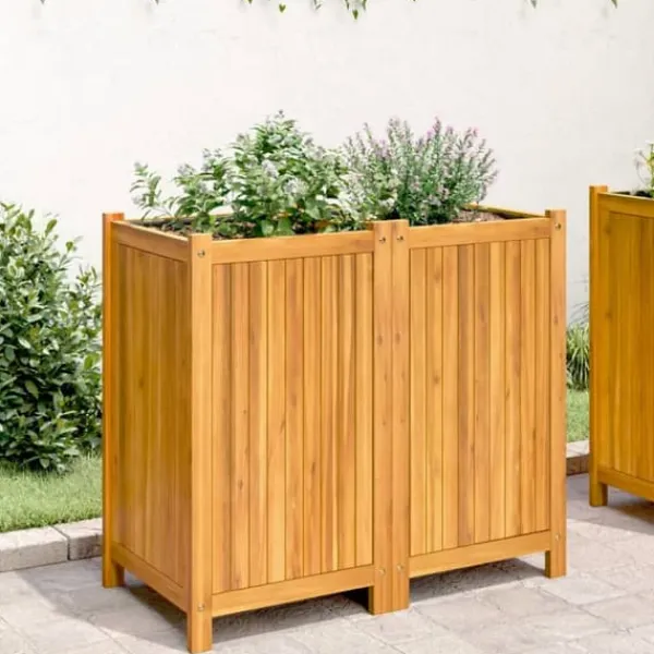vidaXL Krukker & Plantebeholdere^plantekasse med for 84x42x75 cm massivt akacietræ - Plantekrukker