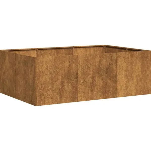 vidaXL Krukker & Plantebeholdere^plantekasse rustfarvet 120x80x40 cm forvitringsstål