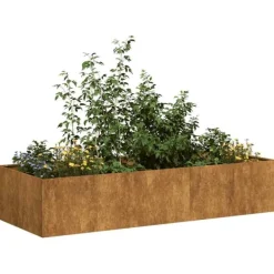 Discount plantekasse rustfarvet 200x80x40 cm forvitringsstål Krukker & Plantebeholdere
