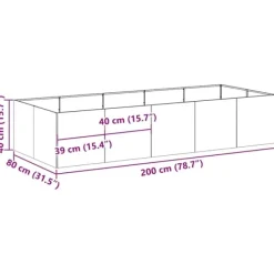 Discount plantekasse rustfarvet 200x80x40 cm forvitringsstål Krukker & Plantebeholdere