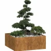 vidaXL Krukker & Plantebeholdere^plantekasse rustfarvet 100x100x40 cm forvitringsstål
