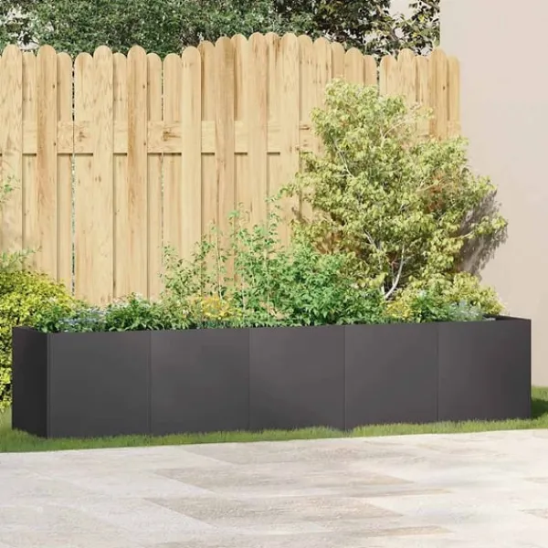 Hot plantekasse sort 200x40x40 cm koldvalset stål Krukker & Plantebeholdere