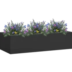 Discount plantekasse til kontor 90x40x23 cm stål antracitgrå - Plantekrukker Krukker & Plantebeholdere