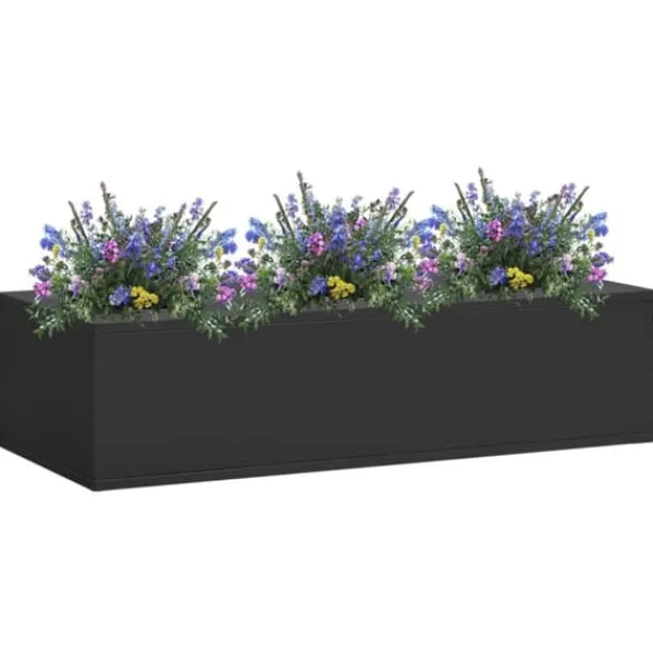 Discount plantekasse til kontor 90x40x23 cm stål antracitgrå - Plantekrukker Krukker & Plantebeholdere