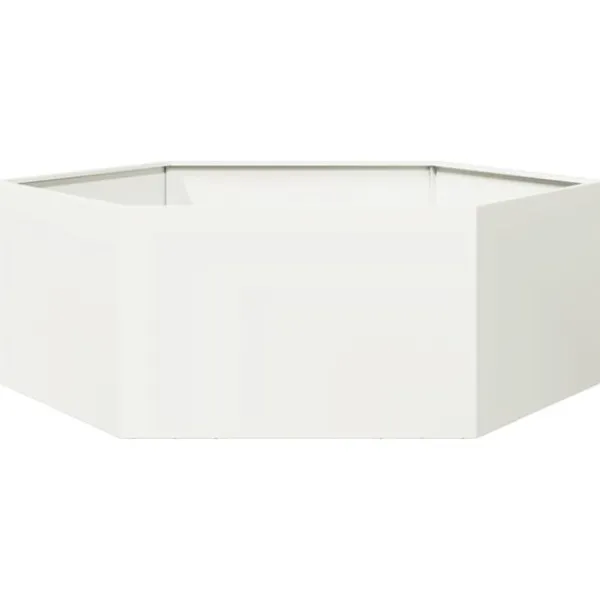 Clearance plantekasse 138x120x45 cm sekskantet stål hvid Krukker & Plantebeholdere