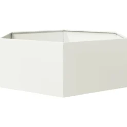 Clearance plantekasse 138x120x45 cm sekskantet stål hvid Krukker & Plantebeholdere