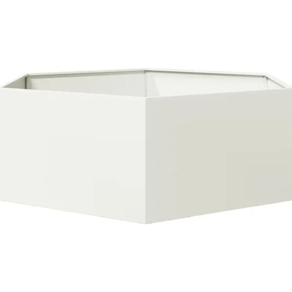 Clearance plantekasse 138x120x45 cm sekskantet stål hvid Krukker & Plantebeholdere