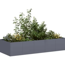vidaXL Krukker & Plantebeholdere^plantekasse 200x80x40 cm stål antracitgrå