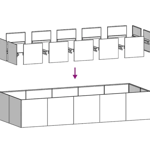 vidaXL Krukker & Plantebeholdere^plantekasse 200x80x40 cm stål antracitgrå