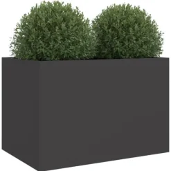 vidaXL Krukker & Plantebeholdere^plantekasse 62x47x46 cm koldvalset stål sort - Plantekrukker