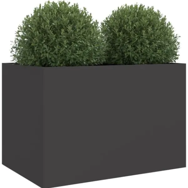 vidaXL Krukker & Plantebeholdere^plantekasse 62x47x46 cm koldvalset stål sort - Plantekrukker