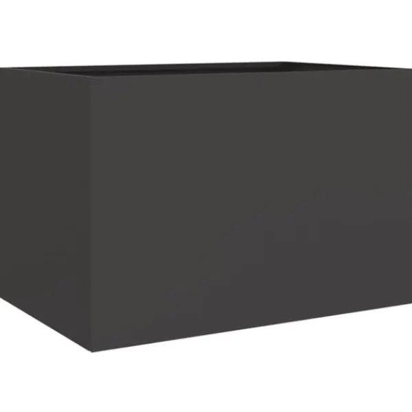 vidaXL Krukker & Plantebeholdere^plantekasse 62x47x46 cm koldvalset stål sort - Plantekrukker