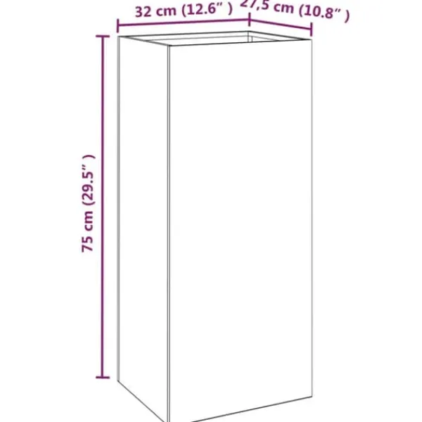 vidaXL Krukker & Plantebeholdere^plantekasse 32x29x75 cm koldvalset stål antracitgrå - Plantekrukker